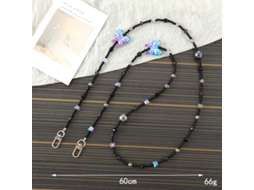 Cordão De Acrílico Para Celular Com Laço De Pérola Qu-acrylic Pearl Bow Crossbody, Ombro Único, Corrente De Uso Duplo, Cordão De Acrílico Destacável P