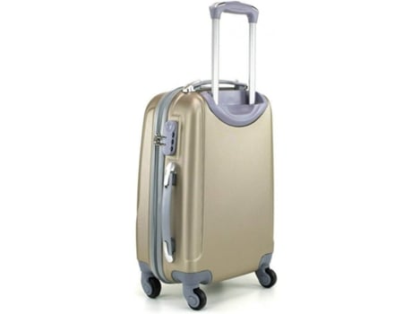 Conjunto De 3 Malas Bagagem De Mão Cabine De Viagem Grande Média Pequena 4 Rodas Giratórias 360º Douradas DED
