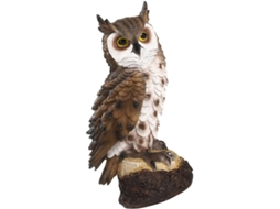 Estatueta Decorativa Coruja Resina Marrom Design Criativo Ecológico Escultura Elegante Decoração Hotéis Casa GOKOCO