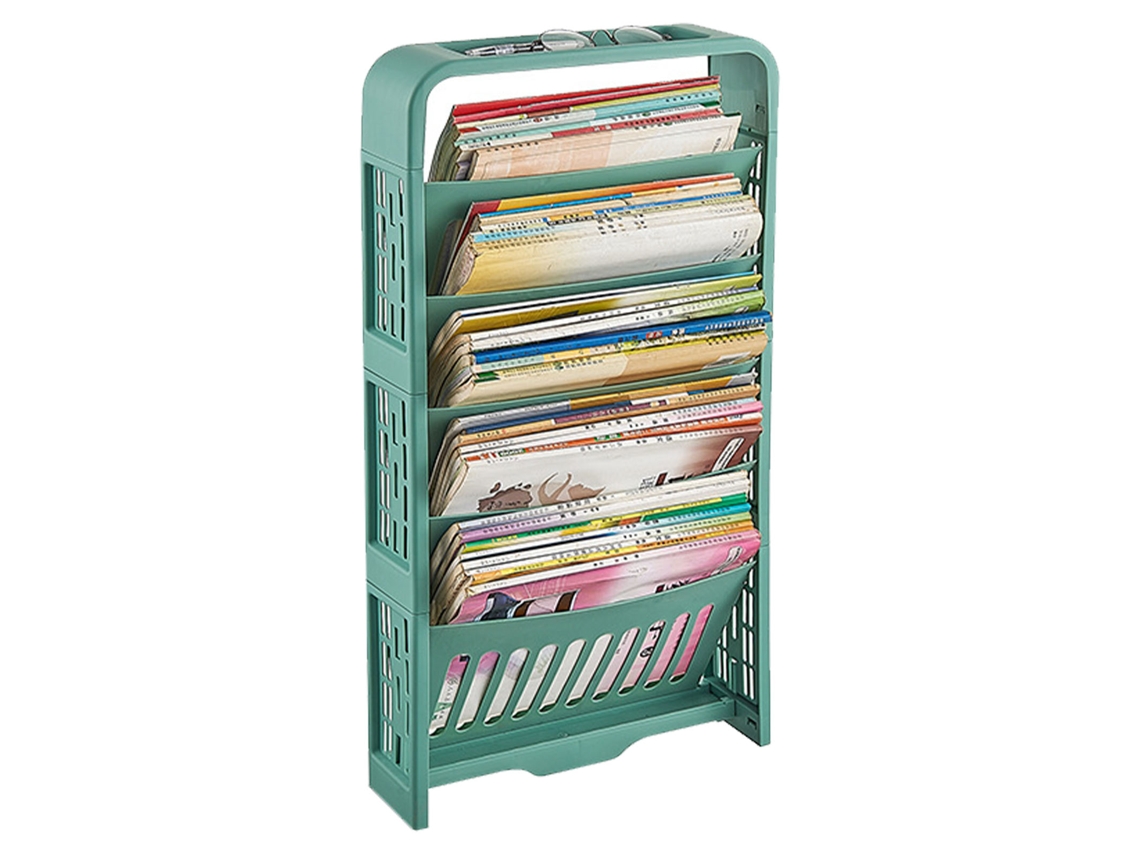 Estante de Livros para Aula com Grande Capacidade Multicamada Organizador de Livros para Estudantes Lar Verde