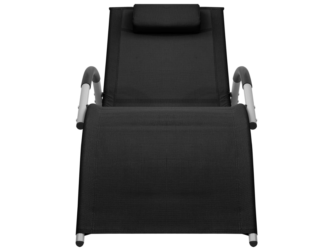 Maison Exclusive - Espreguiçadeira Textilene Preto E Cinzento