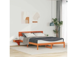 Vidaxl Estrutura Da Cama Com Cabeceira Marrom Cera 160 X 200 Cm