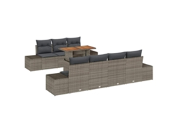 Maison Exclusive - Conjunto De Jantar Para Jardim 8 Pcs Cinza E Marrom