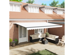 Vidaxl Toldo Retrátil Branco 500 × 350 Cm Poliéster