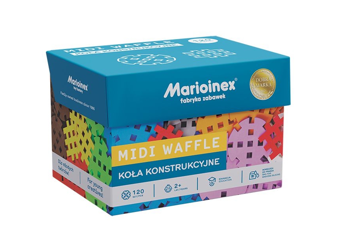 Brinquedo De Construção Marioinex Midi Waffle Construction Wheels, 120 Peças