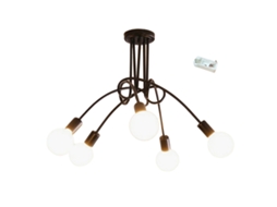 Luminário de Teto Moderno Lustre Ferro Forjado Industrial 3 Cores Luz 110v S/MARCA