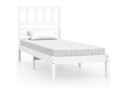 Cama Sem Colchão Madeira de Pinho Maciça Branco MAISON EXCLUSIVE (75x190 cm)