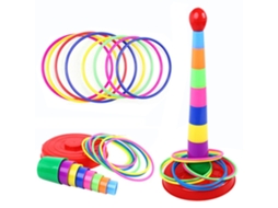 Jogo de arremesso de argolas e empilhamento de copos WalshLXq, brinquedos interativos para atividades ao ar livre.