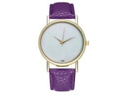 Relógio de pulso unissex moderno com pulseira de PU Zhoulianfa (roxo)