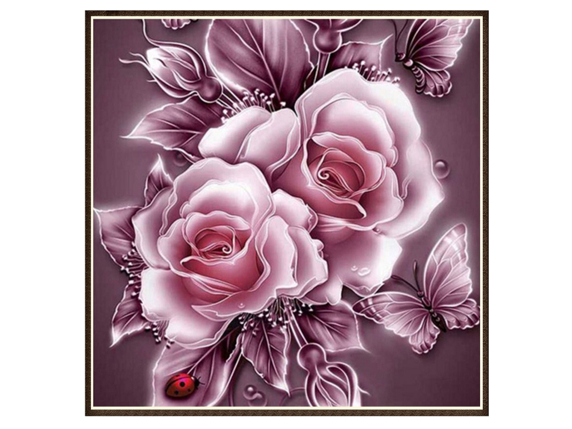 Pintura de Diamante Rosa (Artesanato Faça Você Mesmo, Decoração de Espaço)