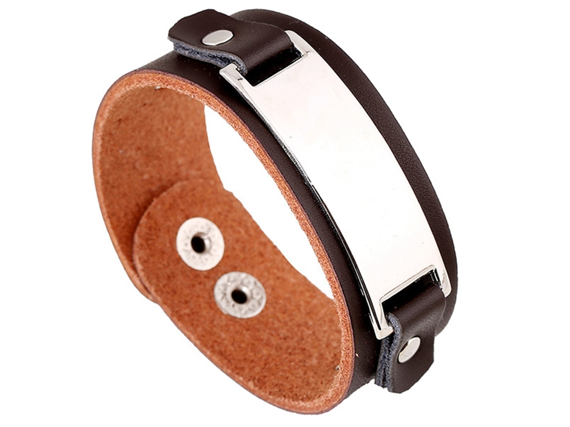 Pulseira De Couro Vintage Estilo Simples Presente Artesanal