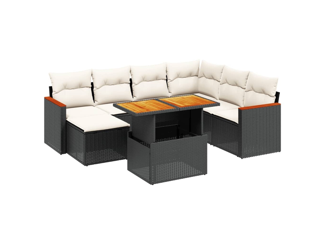 Garden Sofa Set, Garden Sofa Sets Vidaxl Preto Rattan / Vime (n/a)