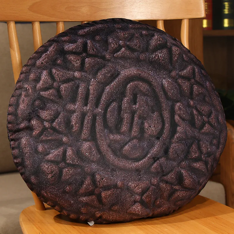 Almofada Para Adultos (45cm) Em Formato De Biscoito Oreo, Assento Ou Encosto, Imitação De Biscoito