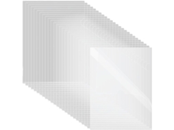 Pastas plásticas transparentes em formato L, com 60 unidades, ideais para colar projetos e fazer cópias em papel tamanho A4 ou Carta.