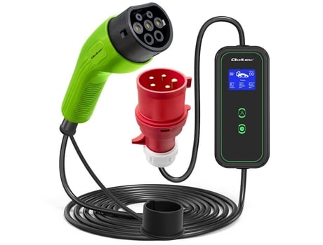 Carregador de veículos elétricos móveis 2 em 1 tipo 2 | 7 kW | 230v | Cee 5 pinos Qoltec