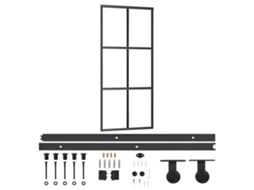 Porta Deslizante Vidaxl Preto Alumínio (90x205cm)