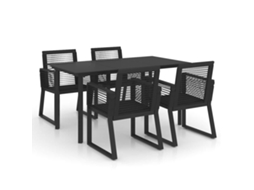 Dining Set, Dining Sets Vidaxl Preto Pvc (n/a)