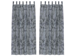 Conjunto 2 Cortinas De Veludo Vidaxl Cinzento Veludo (225 X 140 Cm)