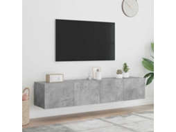 Vidaxl Móveis De Parede Para Tv Com Luzes Led 2 Pcs Cinzento Cimento