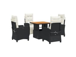 Garden Dining Set, Garden Dining Sets Vidaxl Preto Rattan / Vime (mesa Com 110 Cm De Comprimento)