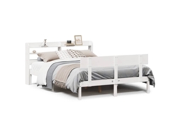 Bed Frame, Bed Frames Vidaxl Branco Madeira De Pinho (120 X 200 Cm)