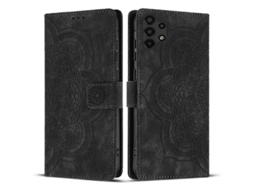 Capa De Celular De Couro Fosco Retrô Com Estampa De Mandala