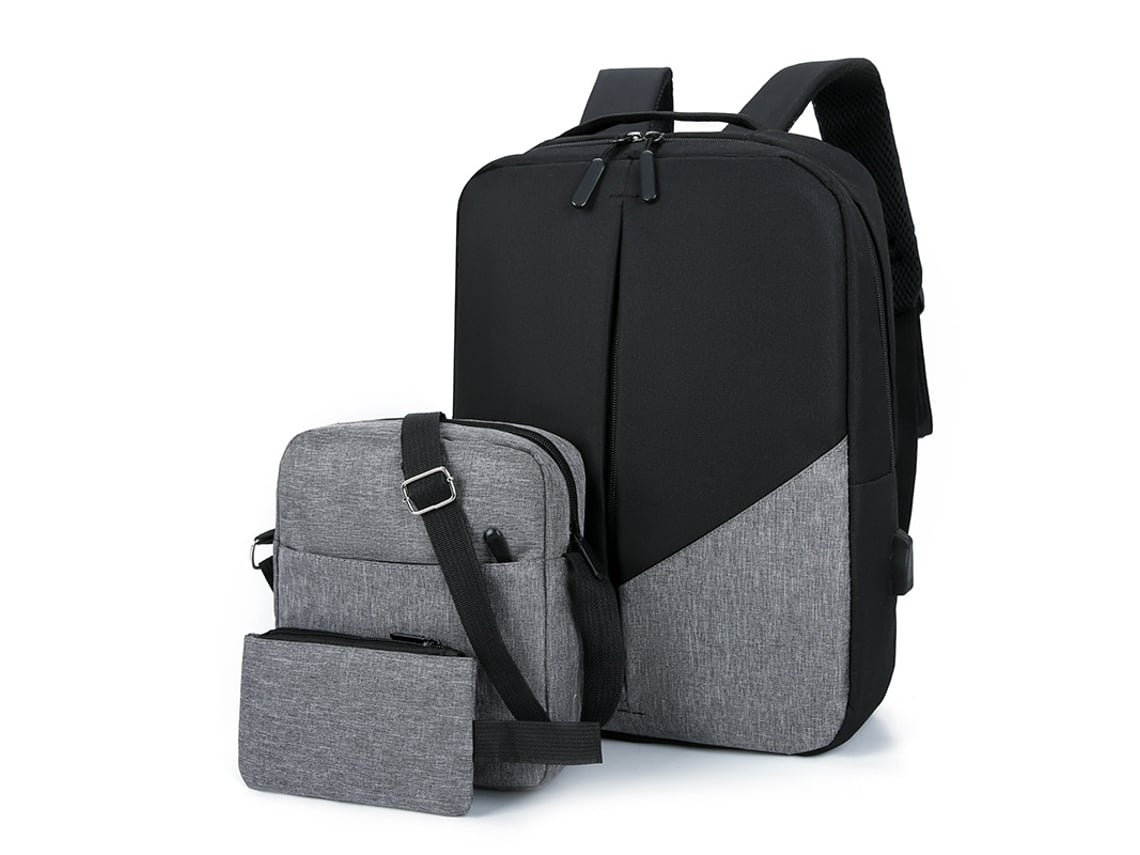 Mochila Escolar, Cinza, Com Proteção E Bolso, Design Prático E Leve, Compacto E Resistente - Tressino
