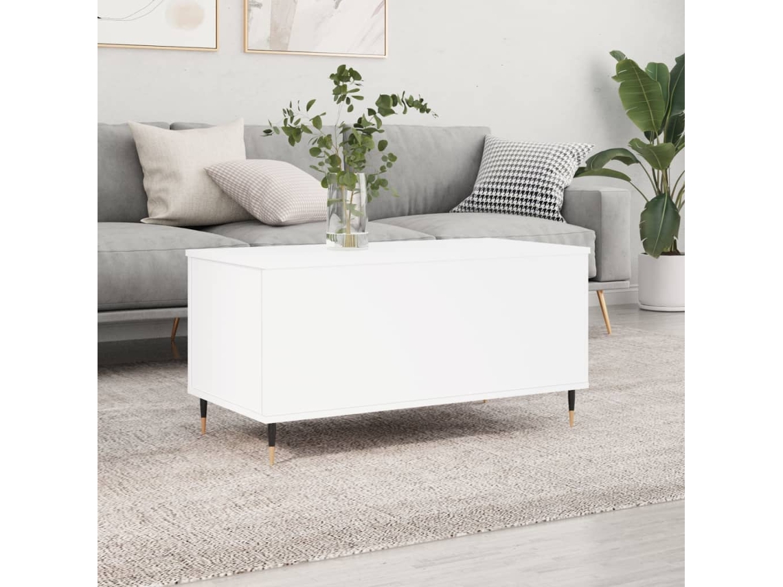 Vidaxl Mesa De Centro 90x44,5x45 Cm Derivados De Madeira Branco