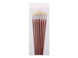 Set De 7 Pincéis De Vento Profissionais Com Pelo Natural E Cabo De Madeira Longo Para Pintura A Óleo, Acrílico E Acuarela