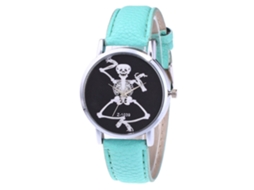 Reloj De Pulsera De Cuero Pu Casual Estudiantil Con Esqueleto Moderno Zhoulianfa (menta)