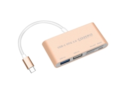 Combo T 693 Hub Otg Usb c/usb c 5 em 1 com Leitor de Cartões Sd/tf/microsd, Usb 3.0, Usb 2.0 AQUAFORGE