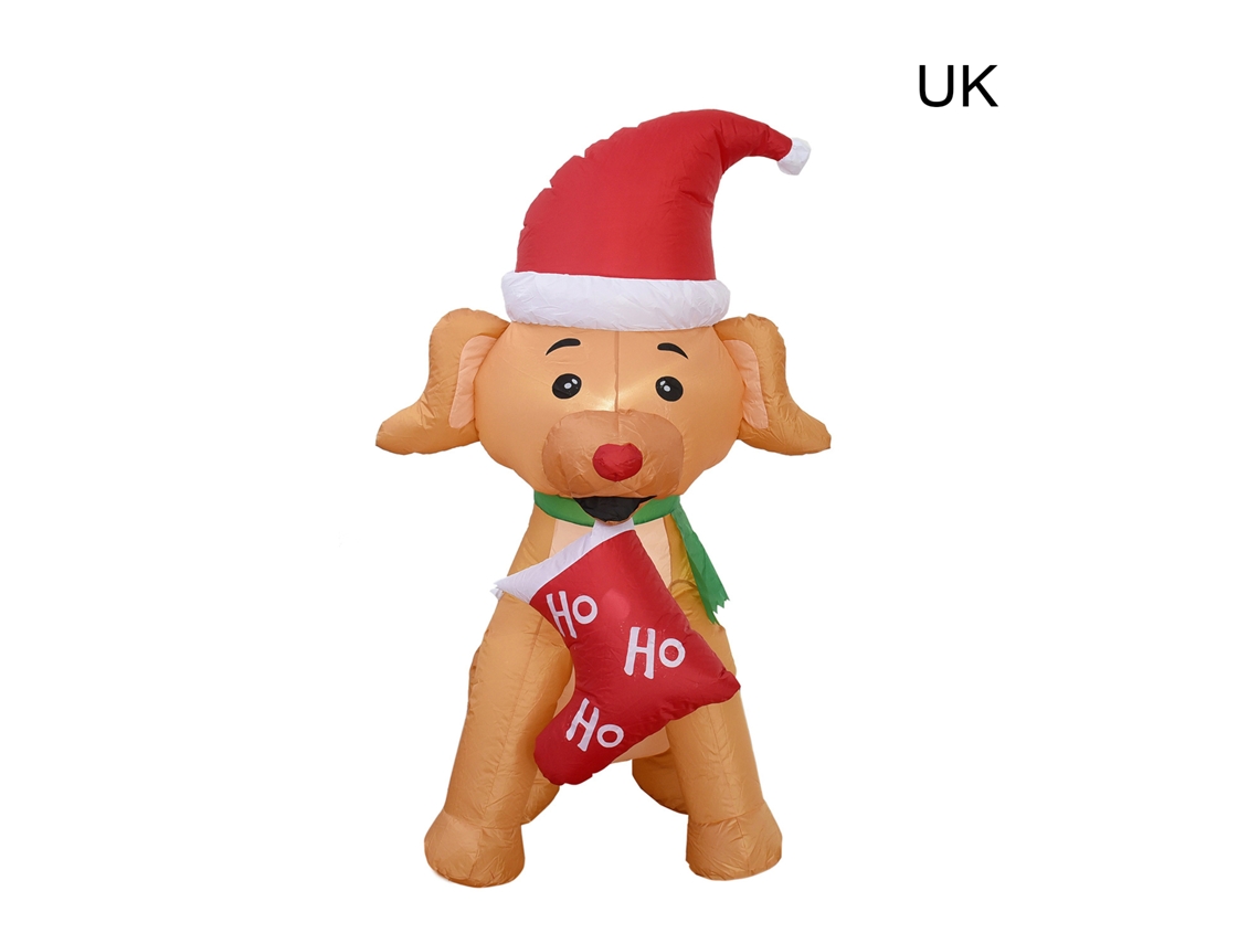 Laxiscreed Adorno De Natal Inflável Cão De 1,5m Para Jardim Com Voltagem 110-240v