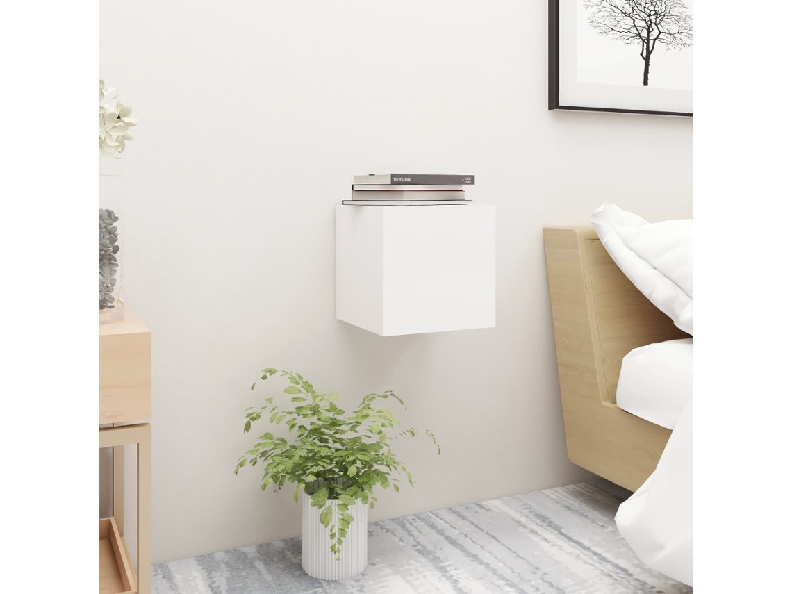 Vidaxl Mesa De Cabeceira 30,5x30x30 Cm Derivados De Madeira Branco