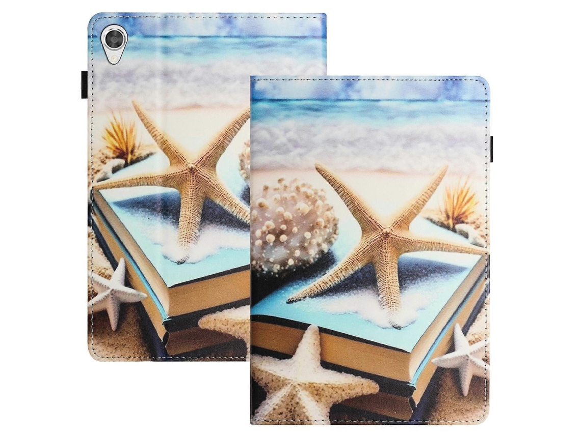 Capa De Couro Inteligente Com Textura De Lichia Costurada Para Tablet Lenovo Tab M10 Hd Gen 2