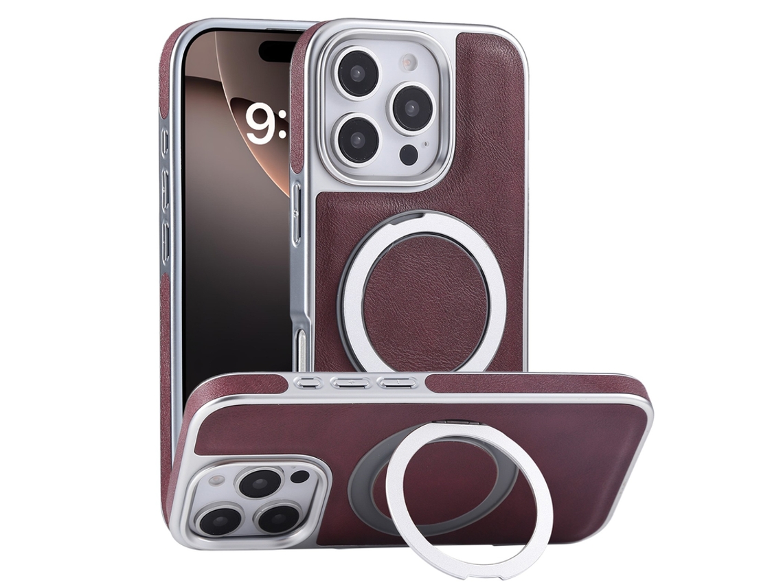 Capa Para Iphone 16 Pro Max Híbrido Suporte Anel Roxo Czhhmart