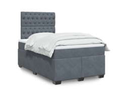 Vidaxl Cama Boxspring Com Colchão 120x190 Cm Veludo Cinzento-escuro