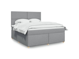 Vidaxl Cama Com Molas/colchão 180x200 Cm Tecido Cinzento-claro