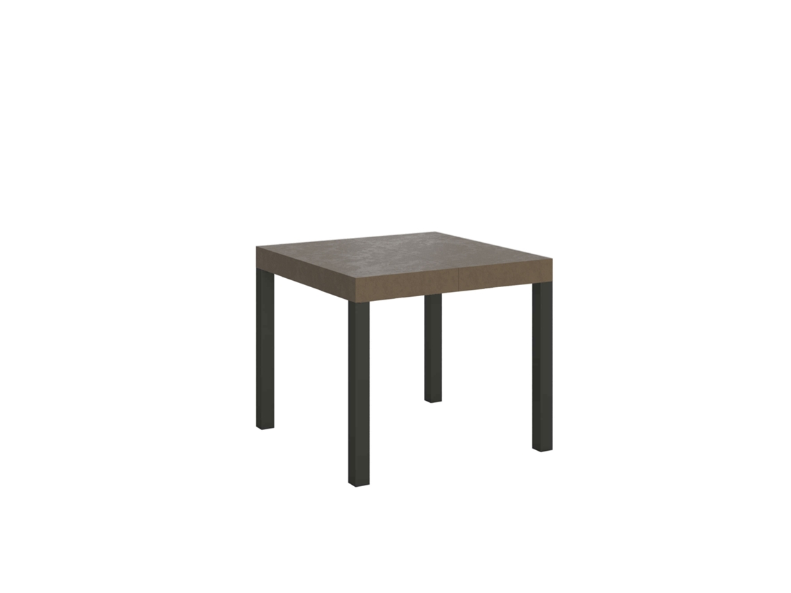 Mesa Extensível Para Uso Diário 90/246x90 Cm Cinza Pomba Com Pés Antracite Itamoby