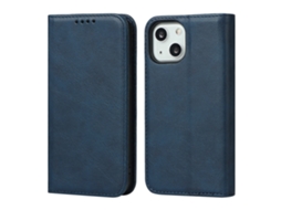 Capa Textura Gémeo Quedas Para Iphone 15 Pele Sintética Azul