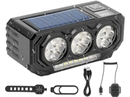 Farol Dianteiro De Bicicleta Movido A Energia Solar Com 5 Modos E