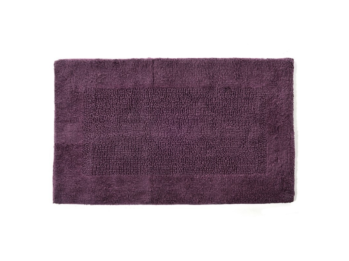 Tappeto Bagno Fazzini Di Puro Cotone Reversibile 50x80 Color Melanzana