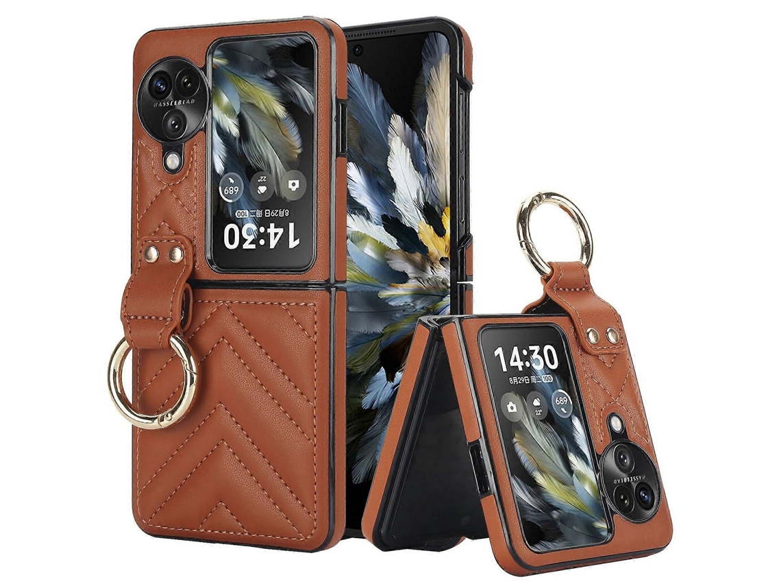 Capa De Celular Com Suporte De Anel De Tpu Híbrido Em Formato De V Para Oppo Find N3 Flip