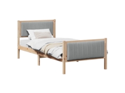 Estrutura da Cama Marrom e Cinza Claro 90 X 190 Cm MAISON EXCLUSIVE