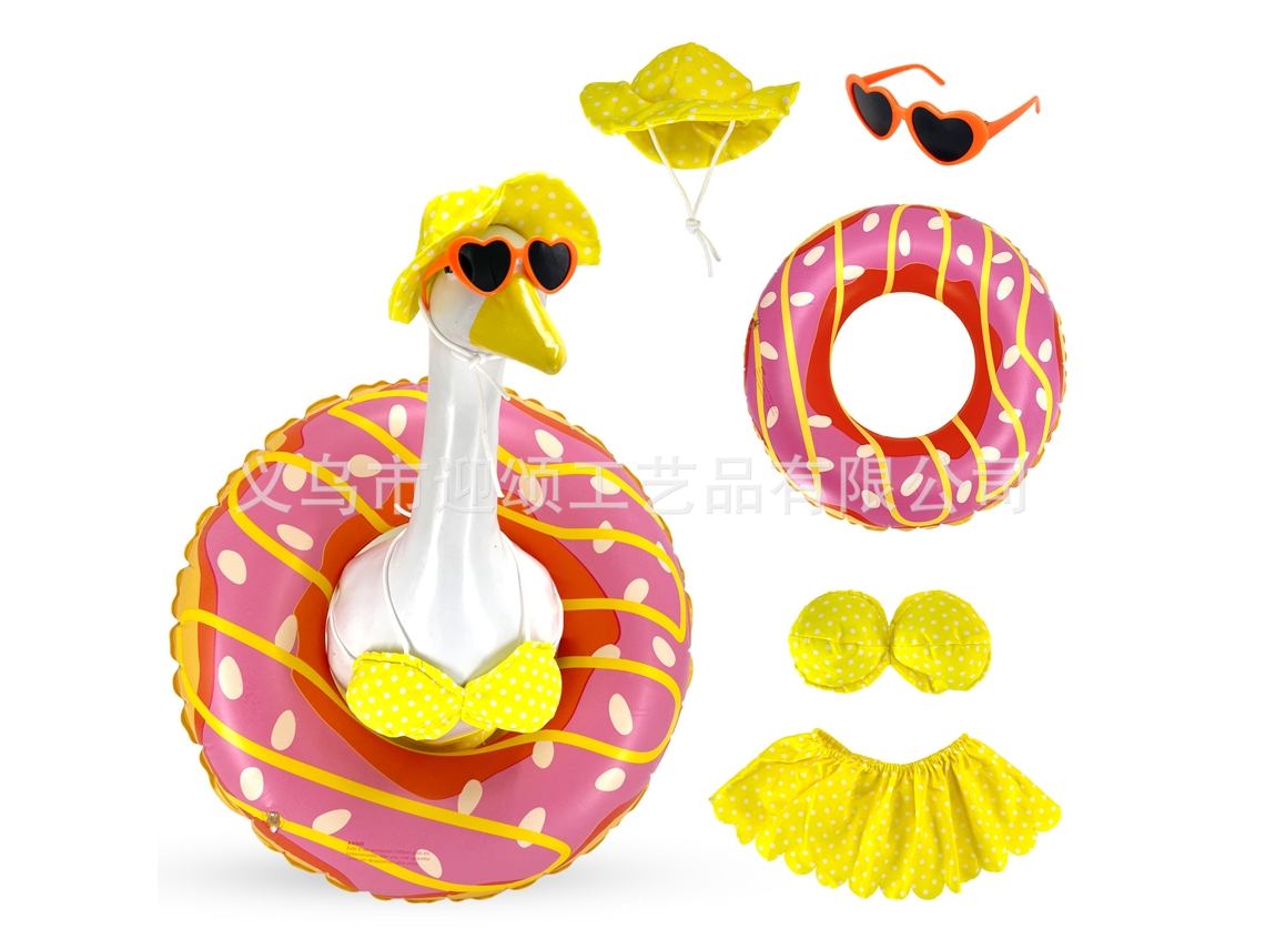 Laxiscreed Conjunto De Biquíni Praia Verão Com Funky Pink E Estilo De Ganso, 5 Peças, Para 23 Polegadas