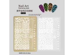Design De Unhas Com Motivos De Bambu, Flores, Pele De Cobra E Detalhes Dourados Ferramenta Para Transferência De Unhas.placa De Aço Xy Df 10 Yunzii