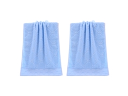 Conjunto de Toalha NEVEANCE Mão Decorativas Lavagem Algodão Azul - 2pcs (34x75cm)