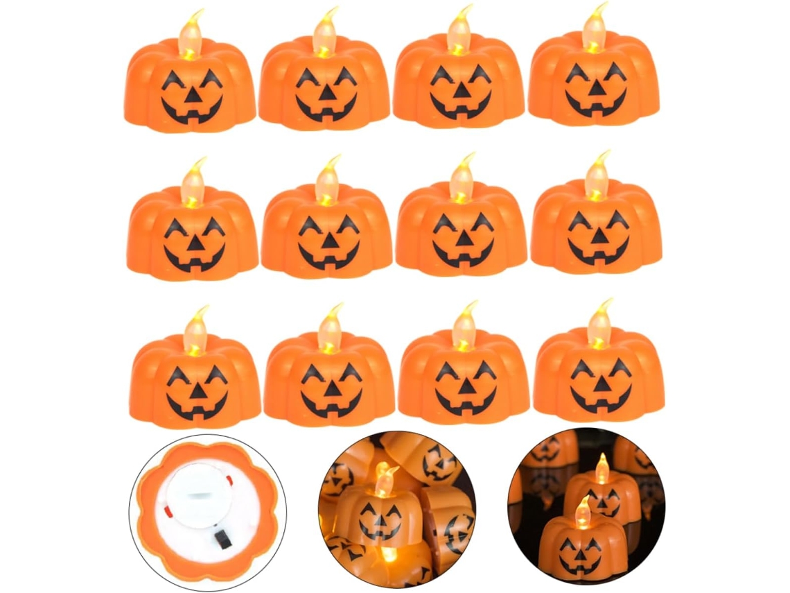 Vela De Chá Em Formato De Abóbora De Halloween, Vela Decorativa Para Festa De Halloween. Vela De Chá Em Formato De Abóbora De Halloween Gokoco
