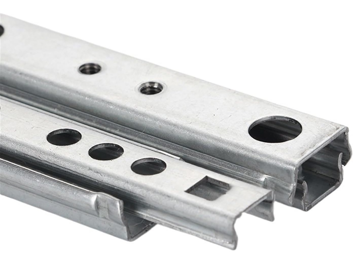 Corrediças Com Rolamento De Esferas, Corrediças De Tração Micro 2 Seções, 17mm De Largura, Aço Zincado, 2 Peças 182mm