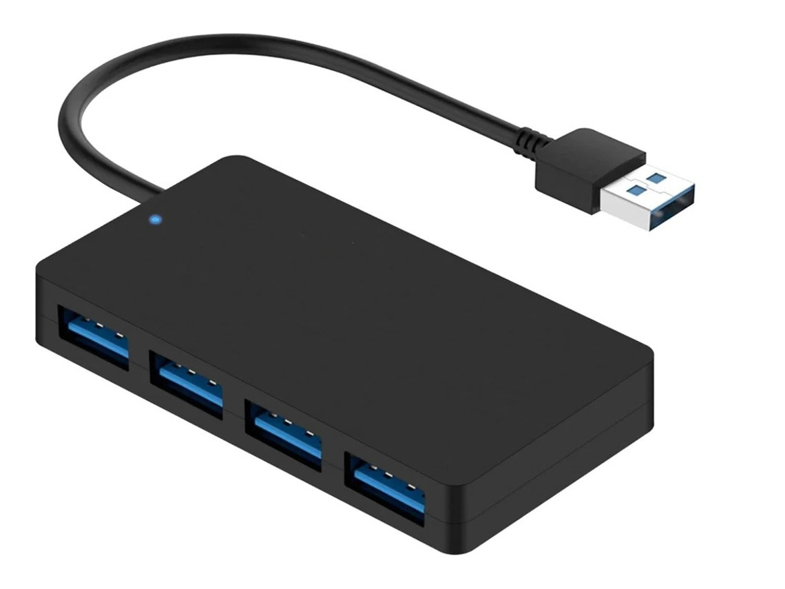Hub Usb 3.0 De 4 Portas Para Laptop Múltiplas Portas Divisor Usb Para Pc Macbook Unidade Flash Hdd Móvel Impressora Preto Bestvite