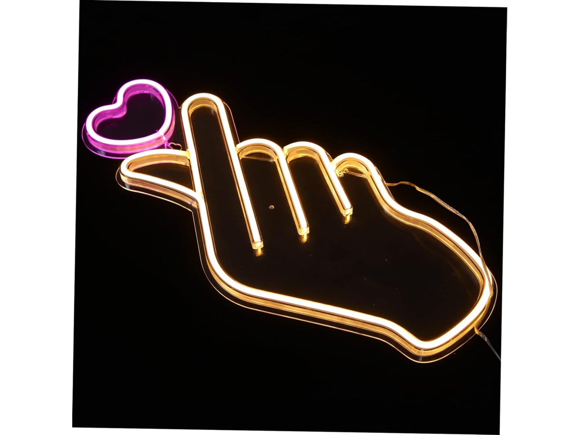 Letreiro Decorativo de Led em Néon, Decoração de Parede, Luz em Formato de Coração, Ambiente Festivo, 1 Peça SFUSHOS